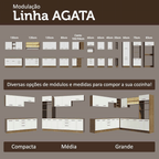 Balcão Gabinete Madesa Agata 150 cm 2 Gavetas 2 Portas (Com Tampo) Rustic/Branco
