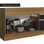 Balcão de Pia Madesa Glamy 150 cm 2 Portas e 2 Gavetas (Sem Tampo e Pia) Rustic/Preto