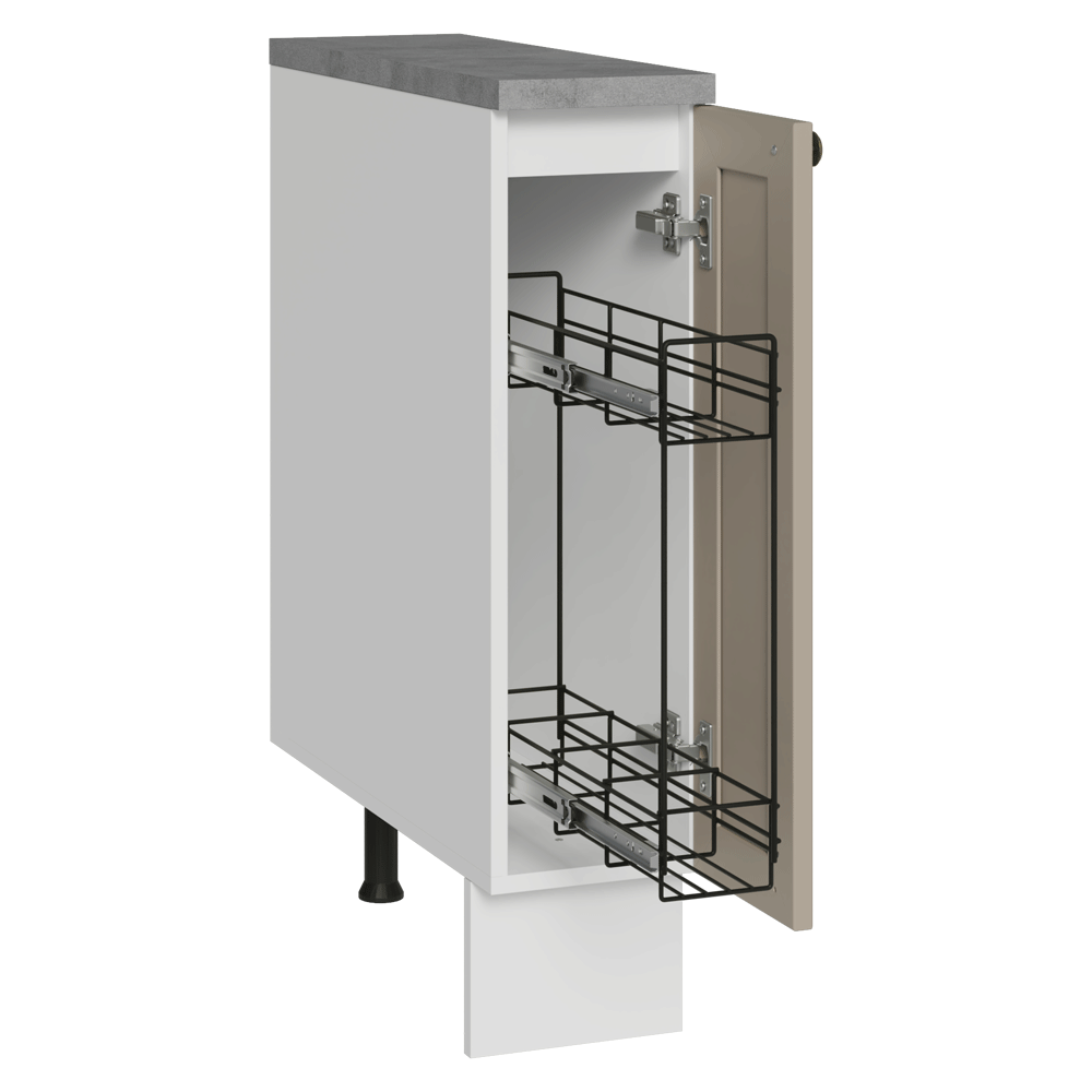 Balcão Porta-Temperos 20 cm 1 Porta (Com Tampo) Branco/Crema Vik Madesa