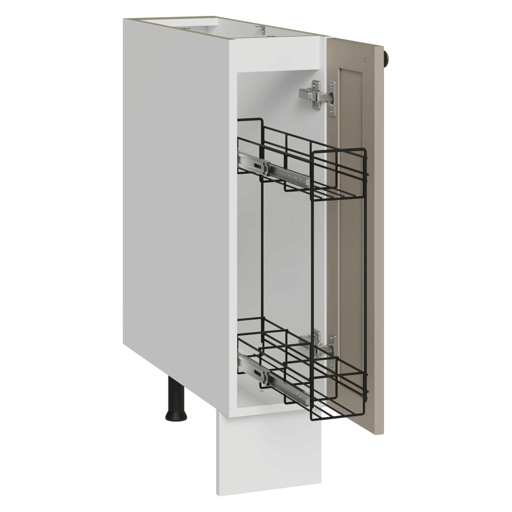 Balcão Porta-Temperos 20 cm 1 Porta (Sem Tampo) Branco/Crema Vik Madesa