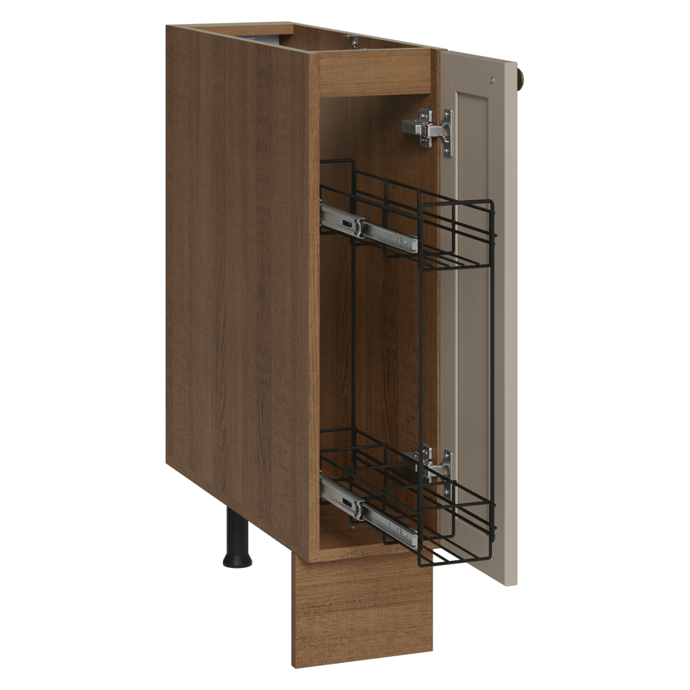 Balcão Porta-Temperos 20 cm 1 Porta (Sem Tampo) Rustic/Crema Vik Madesa