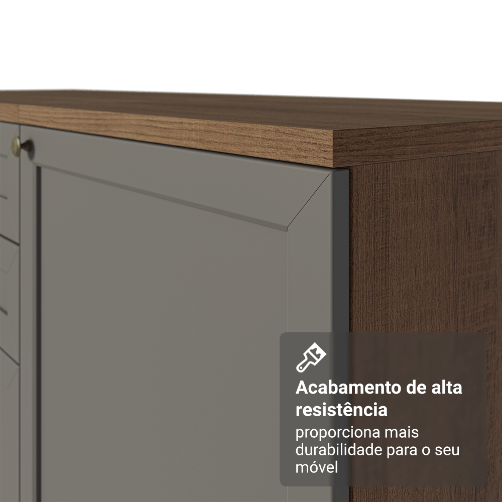Balcão de Cozinha 35 cm 1 Porta (Sem Tampo) Rustic/Cinza Vik Madesa