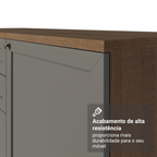 Balcão de Cozinha 35 cm 1 Porta (Sem Tampo) Rustic/Cinza Vik Madesa