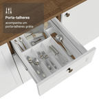 Balcão de Cozinha 40 cm 3 Gavetas (Sem Tampo) Rustic/Branco Vik Madesa