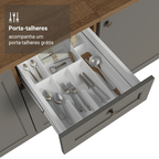 Balcão de Cozinha 40 cm 3 Gavetas (Sem Tampo) Rustic/Cinza Vik Madesa