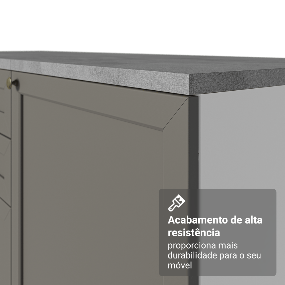 Balcão de Cozinha 60 cm 1 Porta (Sem Tampo) Branco/Cinza Vik Madesa