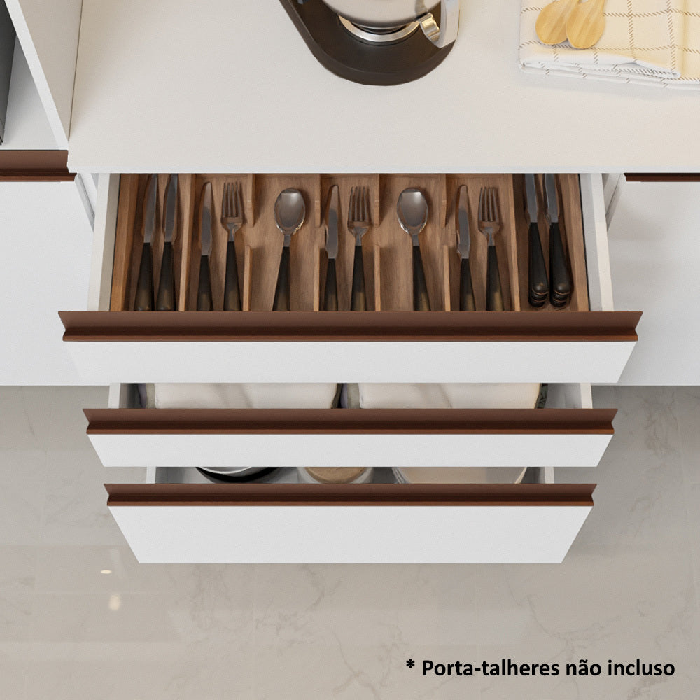 Balcão Madesa Reims 60 cm 3 Gavetas Branco