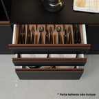 Balcão Madesa Reims 60 cm 3 Gavetas Preto
