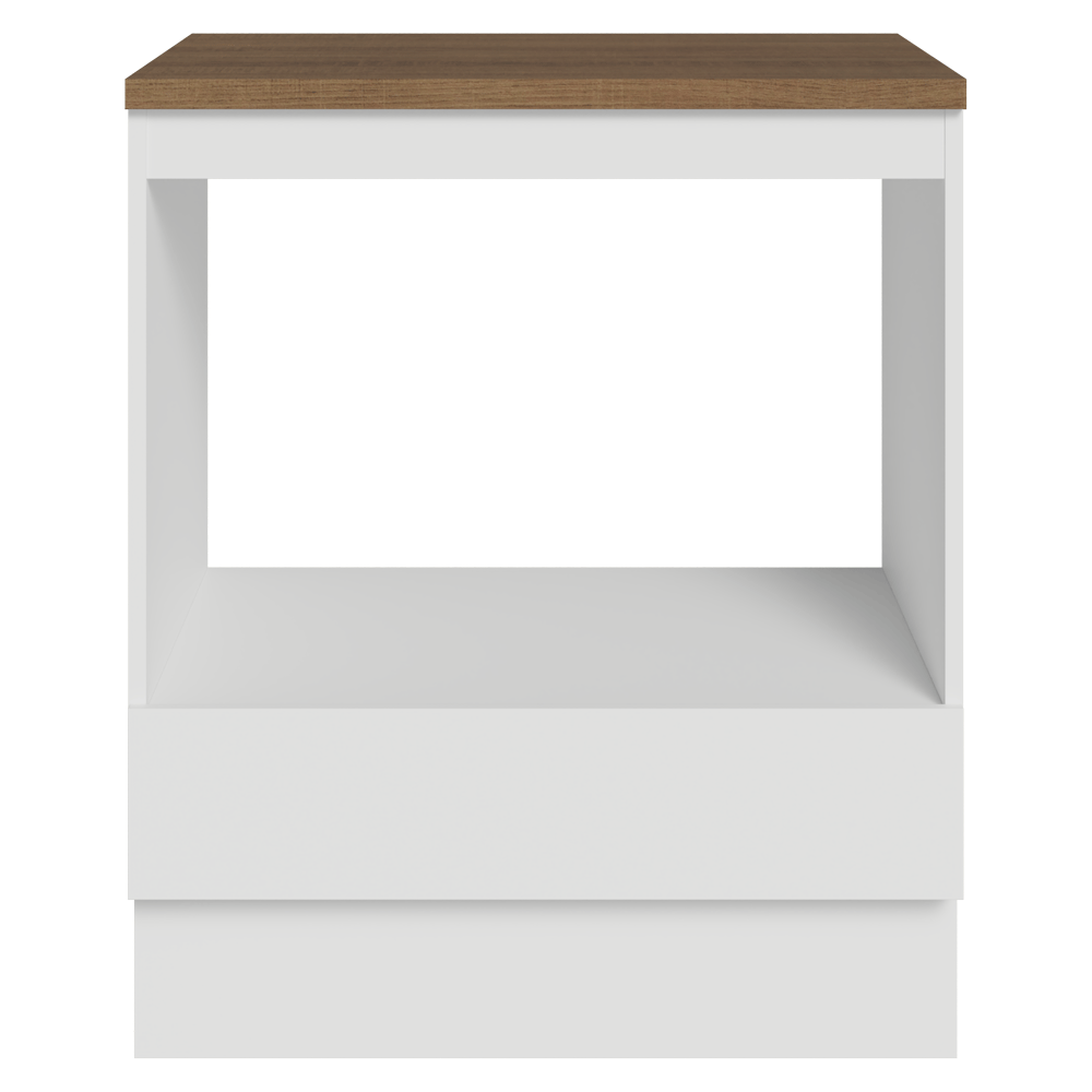 Balcão para Forno/Micro-ondas 70 cm 1 Gaveta Branco Tampo Rustic Madesa
