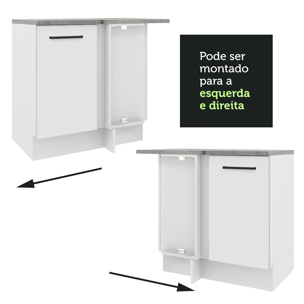 Balcão de Canto Madesa Agata 1 Porta Branco