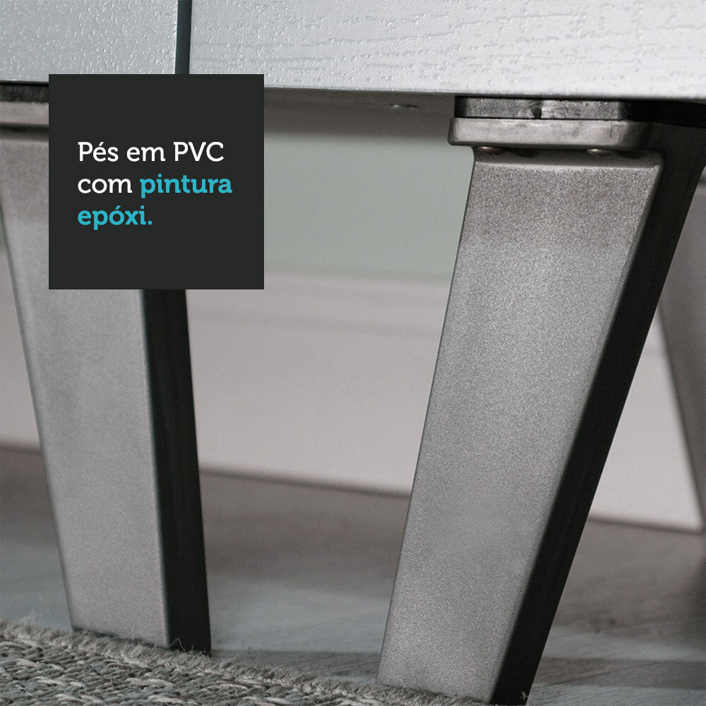 Balcão 80 cm 2 Portas Com Pés Cinza Nice Madesa