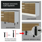 Balcão Madesa Acordes 100% MDF 80 cm 2 Portas Branco/Rustic