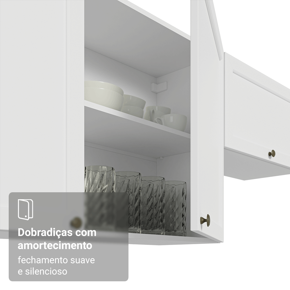 Armário Aéreo 100 cm 1 Porta Basculante Branco Vik Madesa