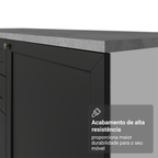 Armário Aéreo 100 cm 1 Porta Basculante Branco/Preto Vik Madesa