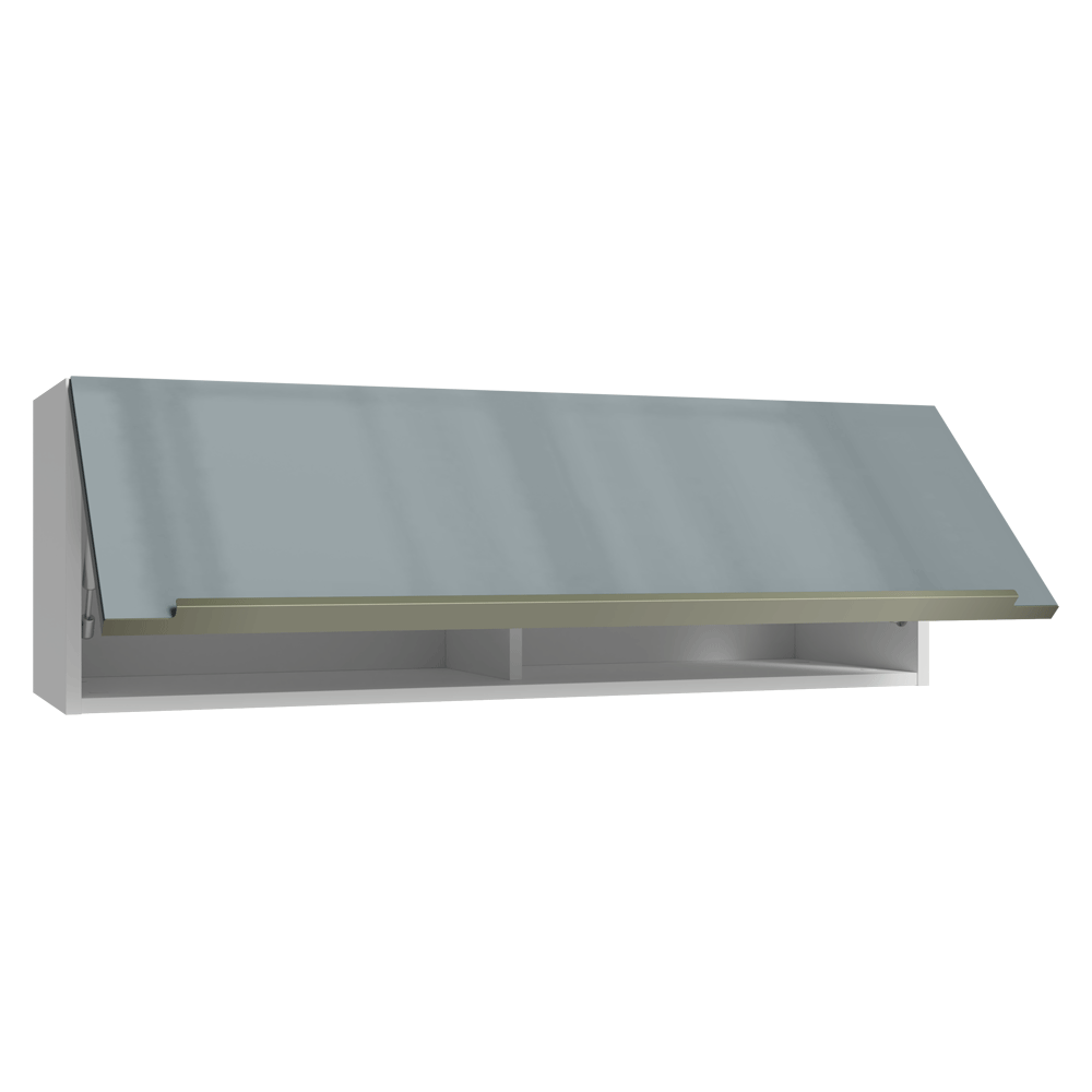 Armário Aéreo 100 cm 1 Porta Basculante Branco/Cinza Lux Madesa