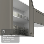 Armário Aéreo 100 cm 1 Porta Basculante Branco/Cinza Vik Madesa