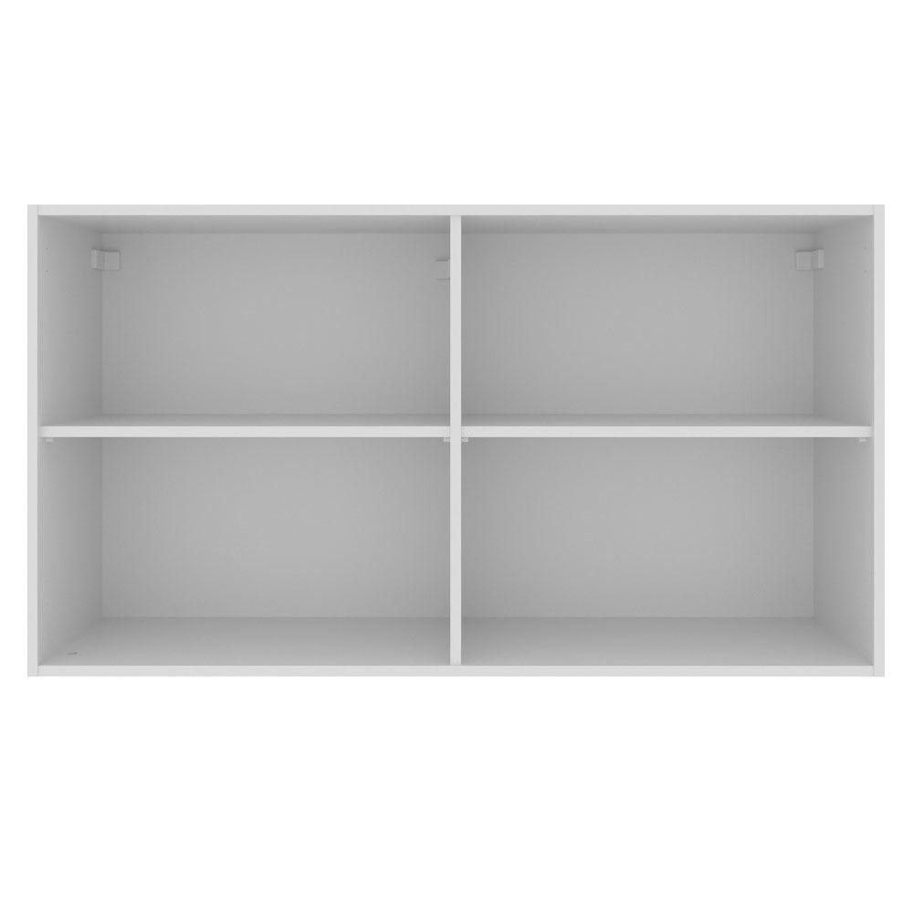 Armário Aéreo Madesa Glamy 120 cm 2 Portas com Vidro Branco/Crema