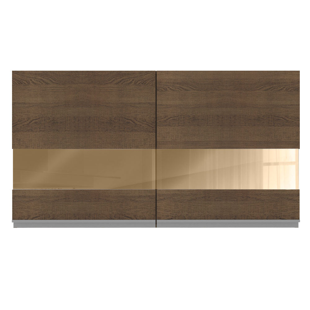 Armário Aéreo Madesa Glamy 120 cm 2 Portas com Vidro Rustic