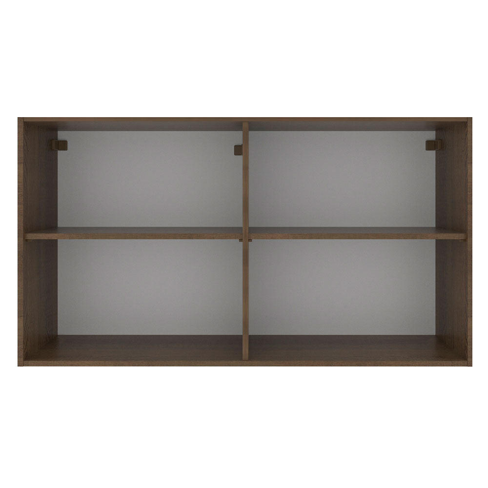 Armário Aéreo Madesa Glamy 120 cm 2 Portas com Vidro Rustic/Crema