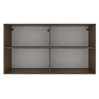 Armário Aéreo Madesa Glamy 120 cm 2 Portas com Vidro Rustic/Crema