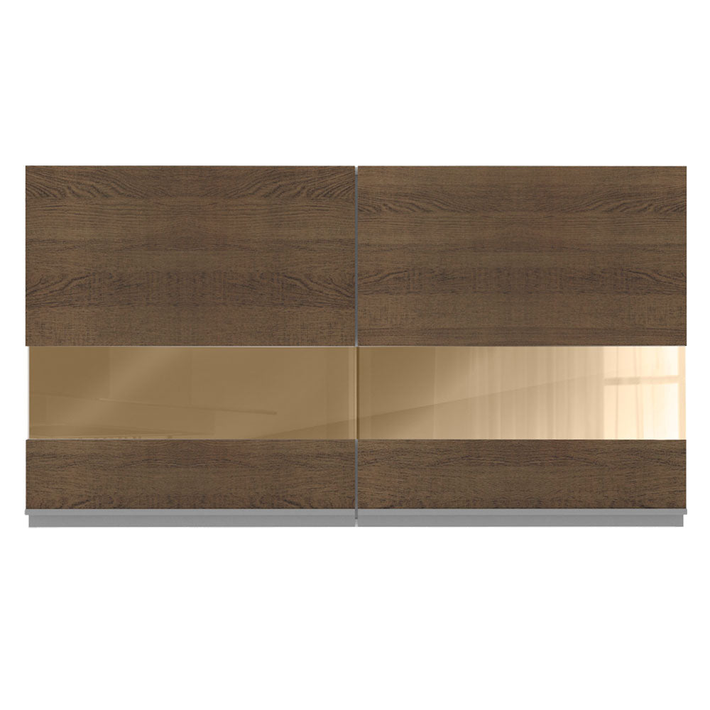 Armário Aéreo Madesa Glamy 120 cm 2 Portas com Vidro Branco/Rustic