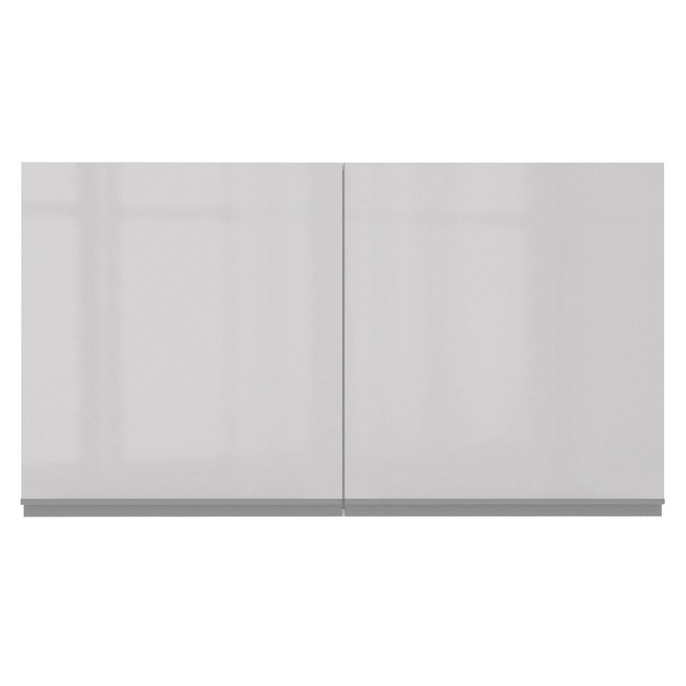 Armário Aéreo Madesa Acordes 100% MDF 120 cm 2 Portas Branco Brilho