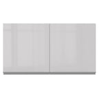 Armário Aéreo Madesa Acordes 100% MDF 120 cm 2 Portas Branco Brilho