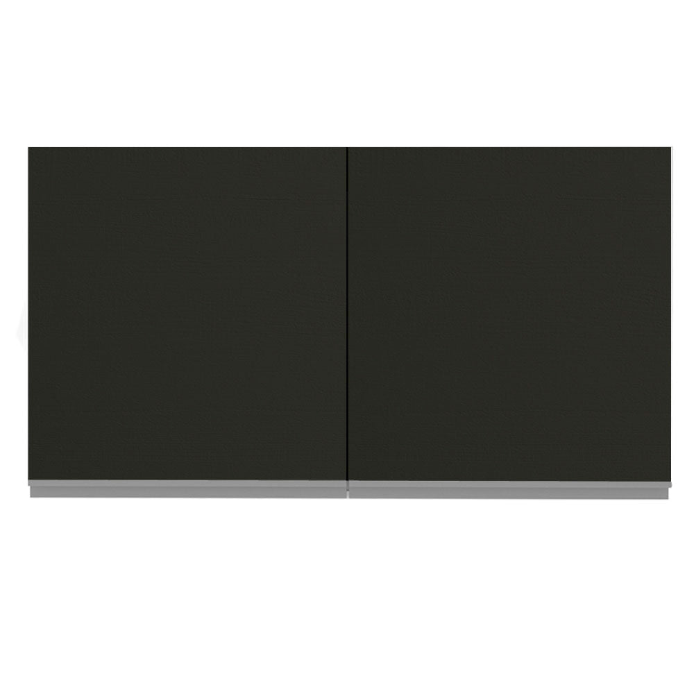 Armário Aéreo Madesa Glamy 120 cm 2 Portas Branco/Preto