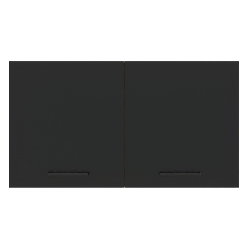 Armário Aéreo Madesa Agata 120 cm 2 Portas Rustic/Preto