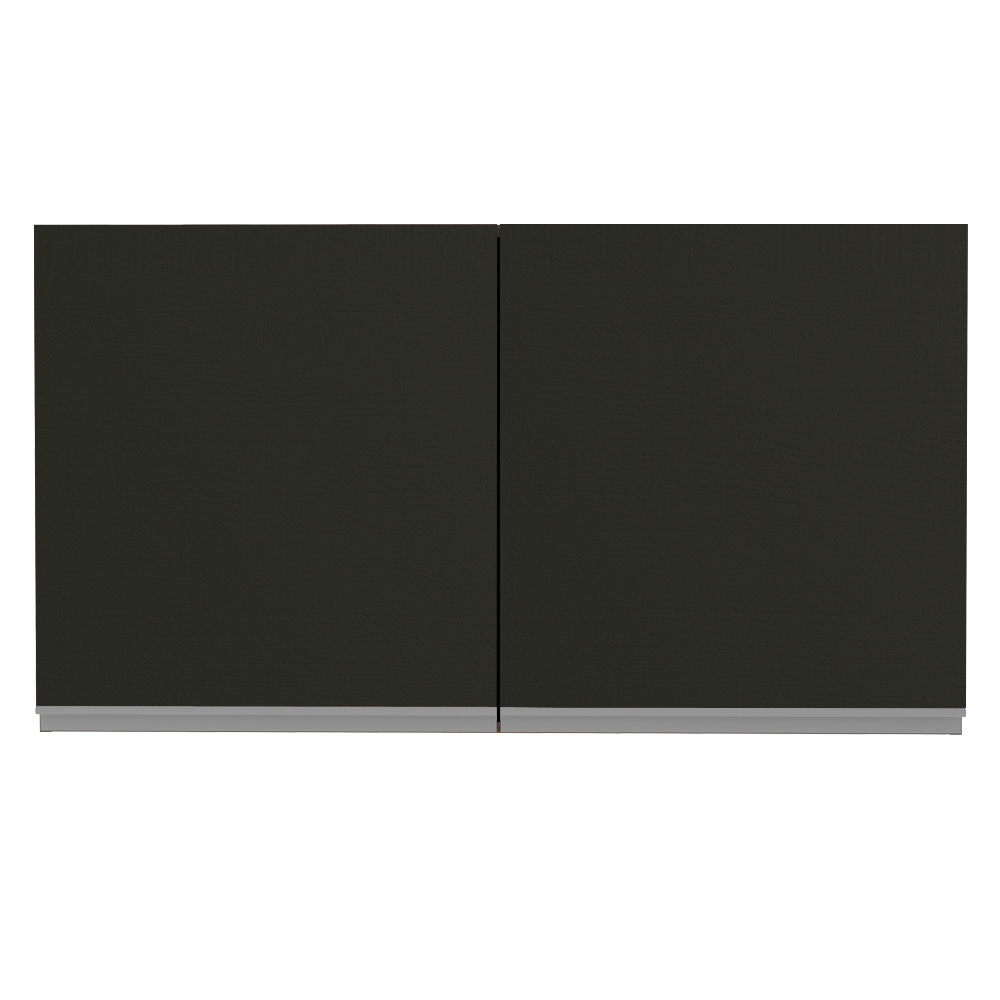 Armário Aéreo Madesa Glamy 120 cm 2 Portas Rustic/Preto