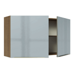 Armário Aéreo Madesa Lux 120 cm 2 Portas Rustic/Cinza