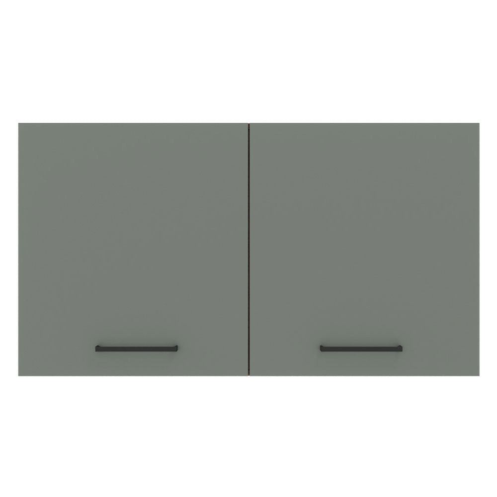 Armário Aéreo Madesa Agata 120 cm 2 Portas Branco/Cinza