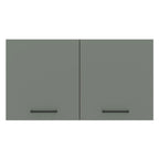 Armário Aéreo Madesa Agata 120 cm 2 Portas Branco/Cinza