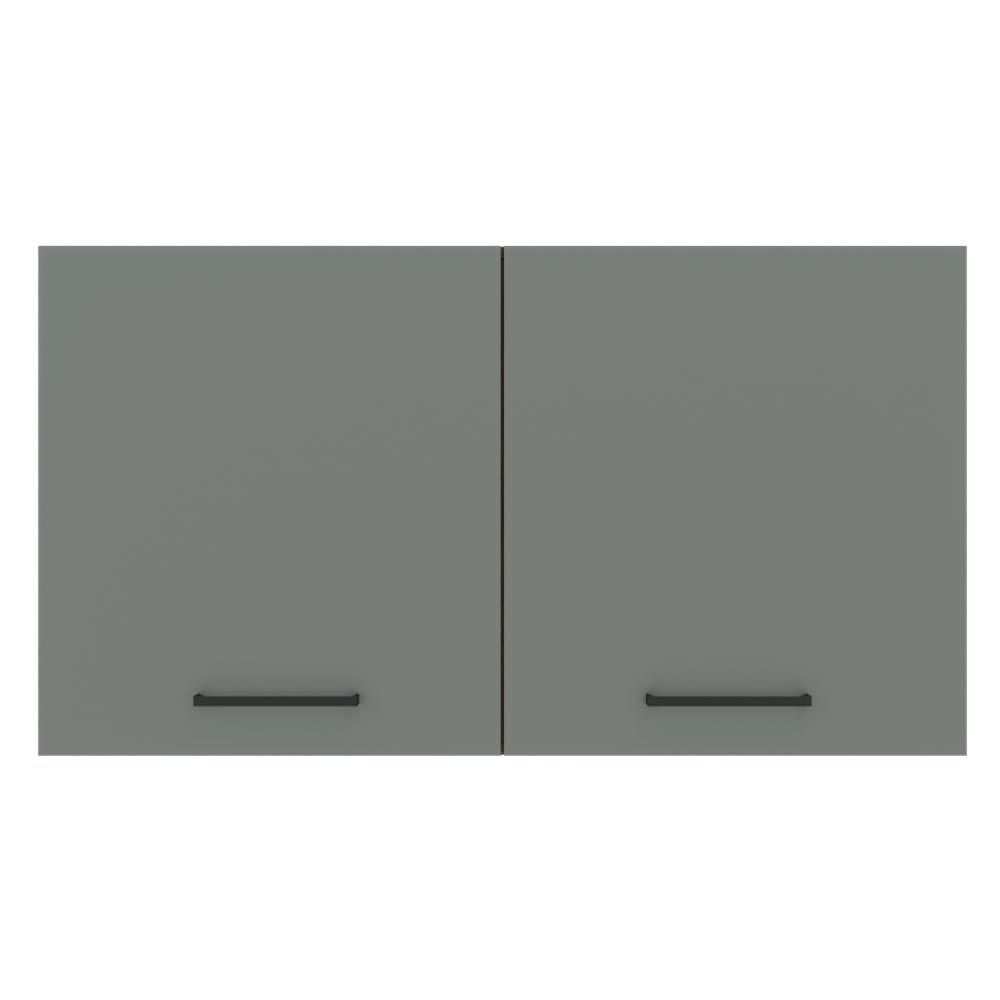 Armário Aéreo Madesa Agata 120 cm 2 Portas Rustic/Cinza