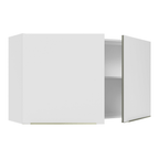 Armário Aéreo Madesa Lux 120 cm 2 Portas Branco/Branco Veludo
