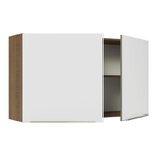 Armário Aéreo Madesa Lux 120 cm 2 Portas Rustic/Branco Veludo