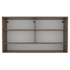 Armário Aéreo Madesa Glamy 2 Portas de Correr de Vidro e 1 Nicho Rustic