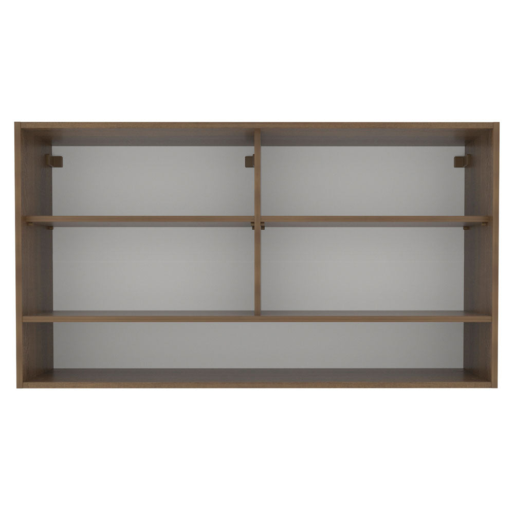 Armário Aéreo 2 Portas de Correr de Vidro Reflex e 1 Nicho para Cozinhas Glamy, Lux, Agata e Reims Rustic Madesa