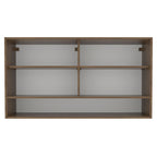 Armário Aéreo 2 Portas de Correr de Vidro Reflex e 1 Nicho para Cozinhas Glamy, Lux, Agata e Reims Rustic Madesa