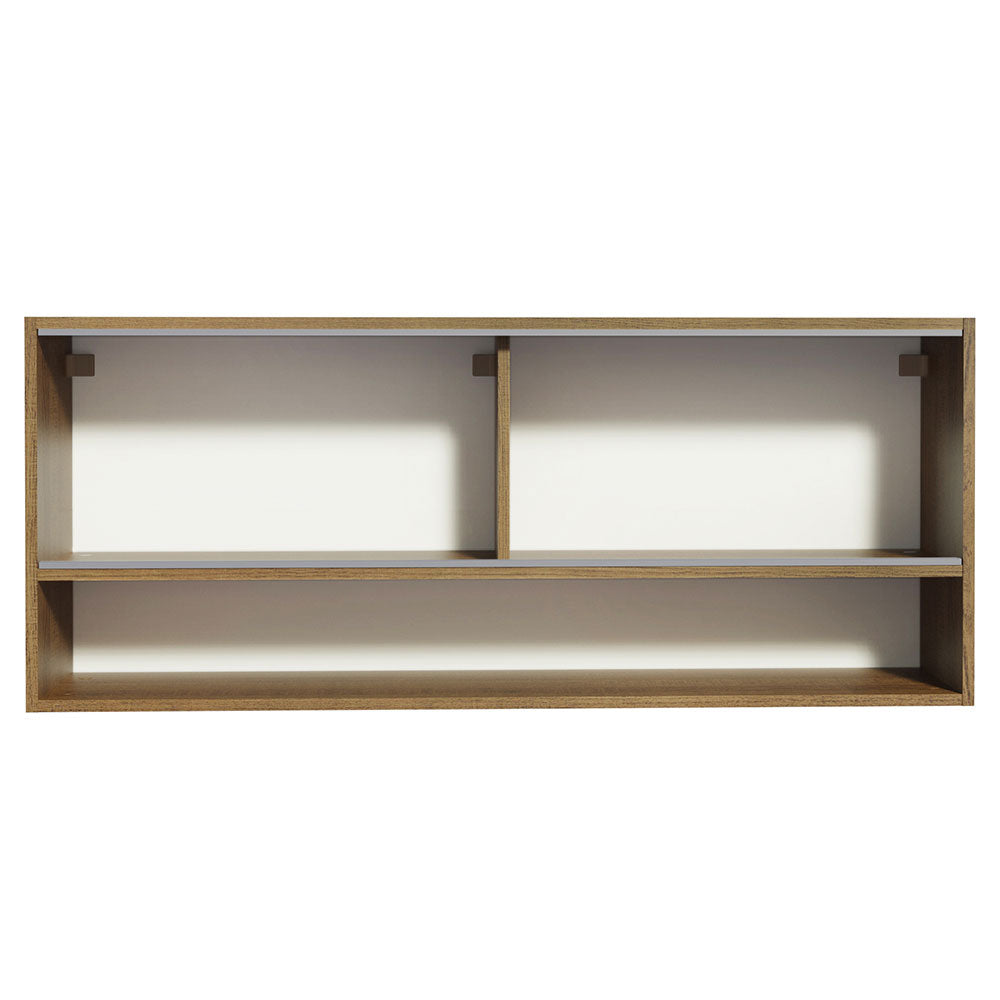 Armário Aéreo Madesa 120cm 2 Portas Correr Vidro Reflex 1 Nicho para Cozinhas Glamy, Lux e Reims Rustic