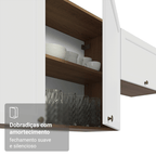 Armário Aéreo 40 cm 1 Porta Rustic/Branco Vik Madesa