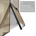 Armário Aéreo de Cozinha 1 Porta 40 cm Branco/Preto Vidro Reflecta Bronze Vinil Madesa