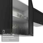 Armário Aéreo 40 cm 1 Porta Branco/Preto Vik Madesa