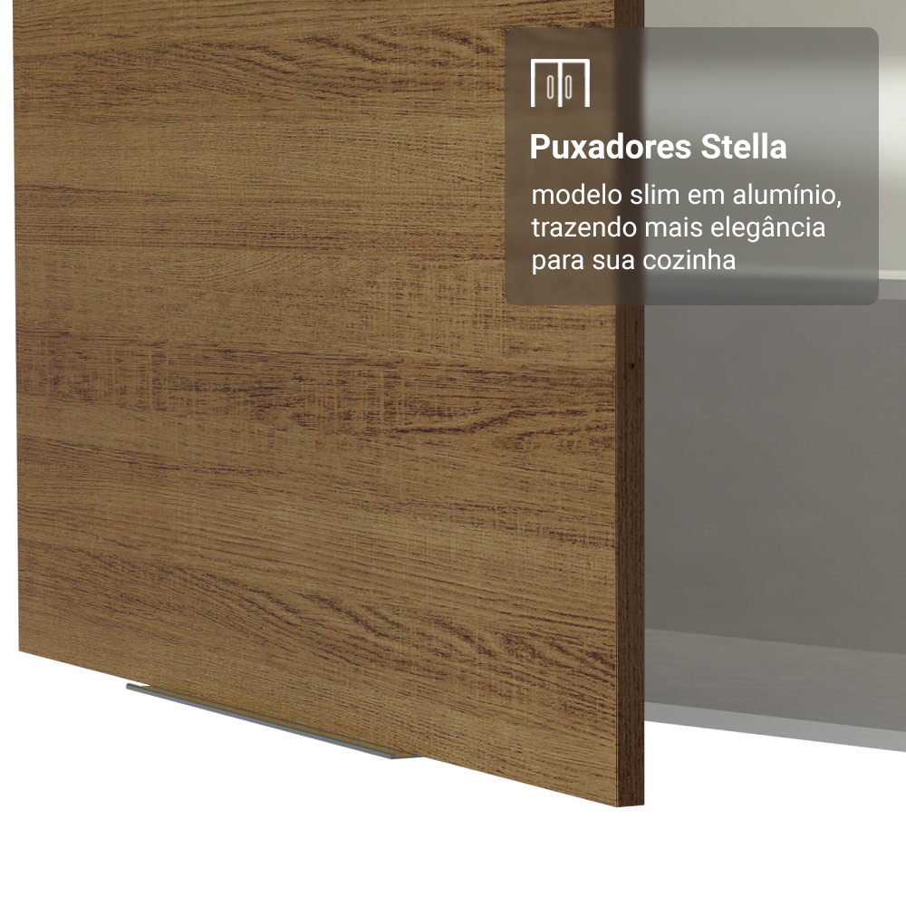 Armário Aéreo 50cm 1 Porta Branco/Rustic Stella Madesa