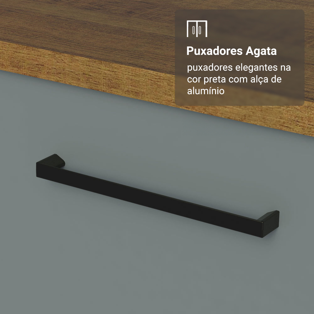 Armário Aéreo 50cm 1 Porta Rustic/Cinza Agata Madesa