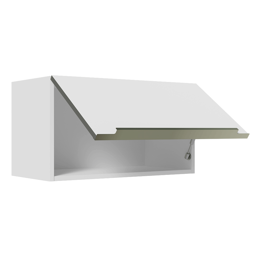 Armário Aéreo Madesa Lux 60 cm 1 Porta Basculante Branco/Branco Veludo