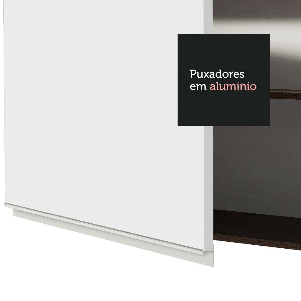 Armário Aéreo 70 cm 2 Portas Rustic/Branco Glamy Madesa