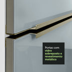 Armário Aéreo 70 cm 2 Portas Branco/Cinza Lux Madesa