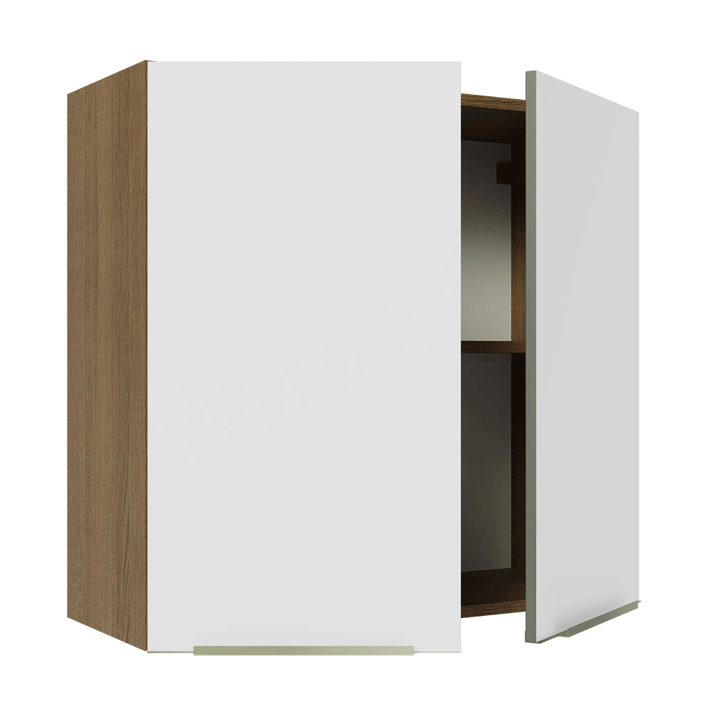 Armário Aéreo 70 cm 2 Portas Rustic/Branco Veludo Lux Madesa