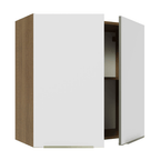 Armário Aéreo 70 cm 2 Portas Rustic/Branco Veludo Lux Madesa